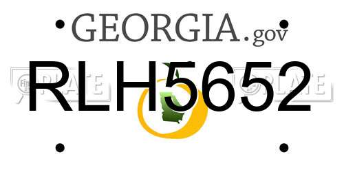 RLH5652 Georgia License Plate