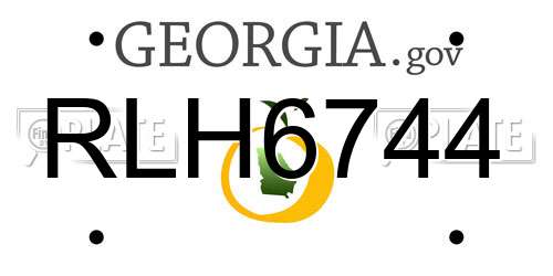 RLH6744 Georgia License Plate