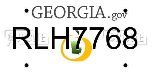 RLH7768 Georgia License Plate