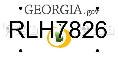 RLH7826 Georgia License Plate