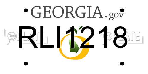 RLI1218 Georgia License Plate