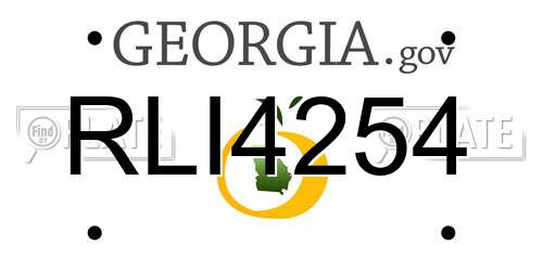 RLI4254 Georgia License Plate