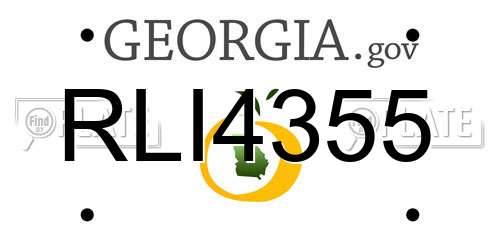 RLI4355 Georgia License Plate