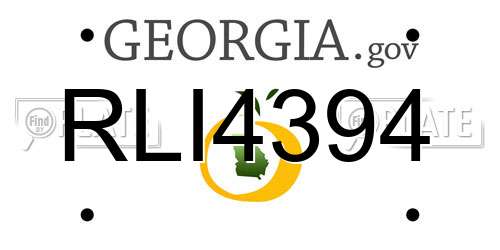 RLI4394 Georgia License Plate