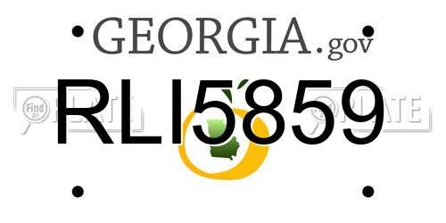 RLI5859 Georgia License Plate