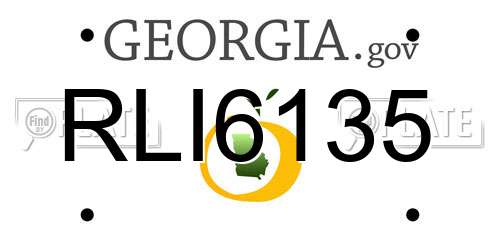 RLI6135 Georgia License Plate
