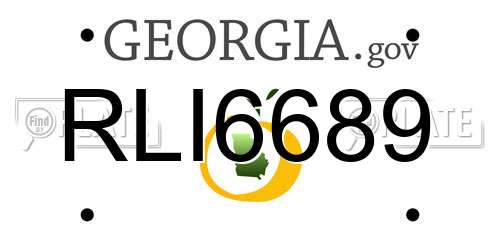 RLI6689 Georgia License Plate