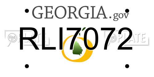 RLI7072 Georgia License Plate