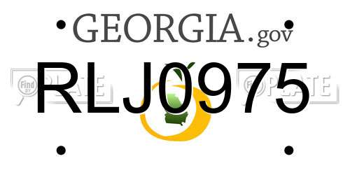 RLJ0975 Georgia License Plate
