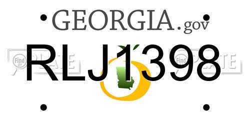 RLJ1398 Georgia License Plate