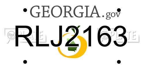 RLJ2163 Georgia License Plate