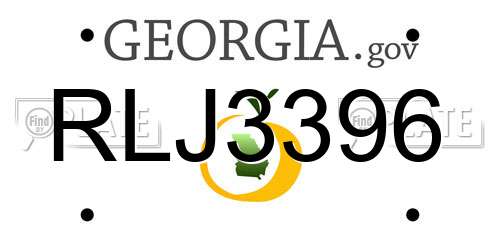 RLJ3396 Georgia License Plate