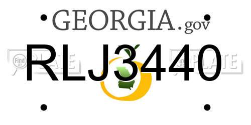 RLJ3440 Georgia License Plate