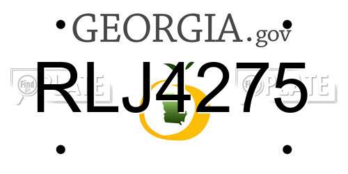 RLJ4275 Georgia License Plate