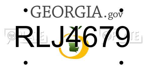 RLJ4679 Georgia License Plate