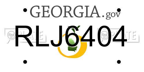 RLJ6404 Georgia License Plate