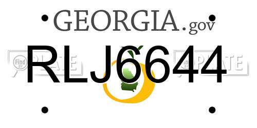 RLJ6644 Georgia License Plate