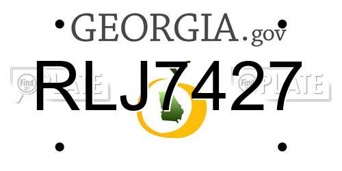 RLJ7427 Georgia License Plate