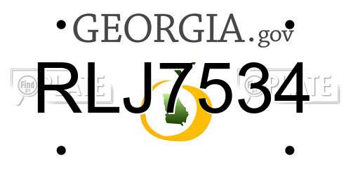 RLJ7534 Georgia License Plate