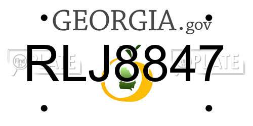 RLJ8847 Georgia License Plate