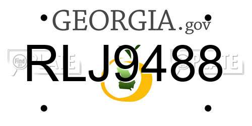 RLJ9488 Georgia License Plate