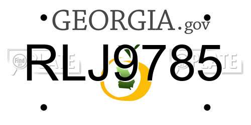 RLJ9785 Georgia License Plate