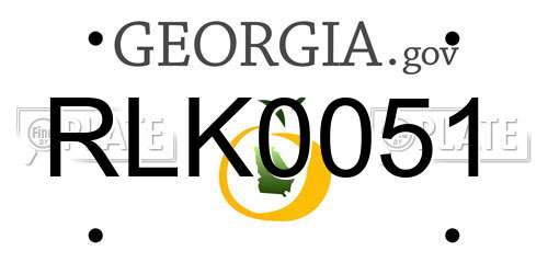 RLK0051 Georgia License Plate