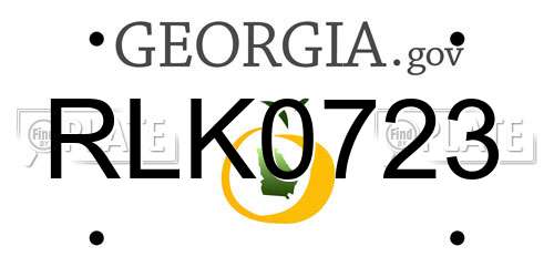 RLK0723 Georgia License Plate