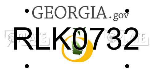 RLK0732 Georgia License Plate