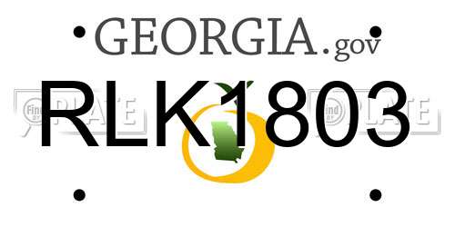 RLK1803 Georgia License Plate