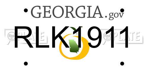 RLK1911 Georgia License Plate
