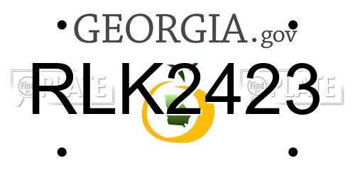 RLK2423 Georgia License Plate