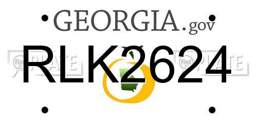 RLK2624 Georgia License Plate