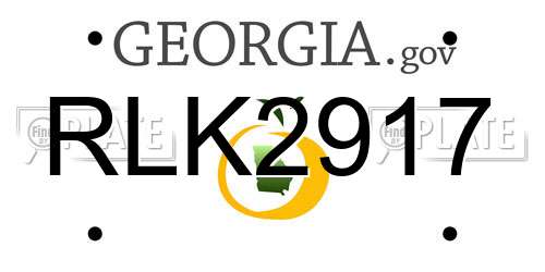 RLK2917 Georgia License Plate