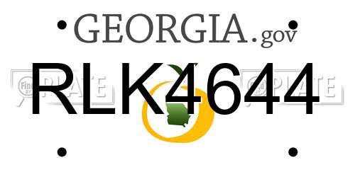 RLK4644 Georgia License Plate