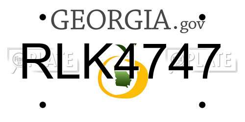 RLK4747 Georgia License Plate