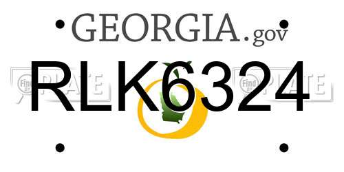 RLK6324 Georgia License Plate