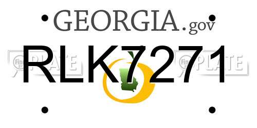 RLK7271 Georgia License Plate