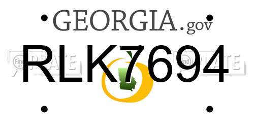 RLK7694 Georgia License Plate