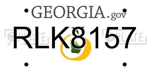RLK8157 Georgia License Plate