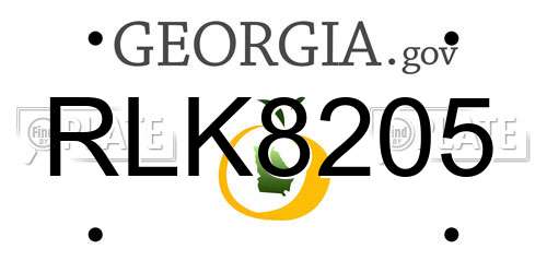 RLK8205 Georgia License Plate