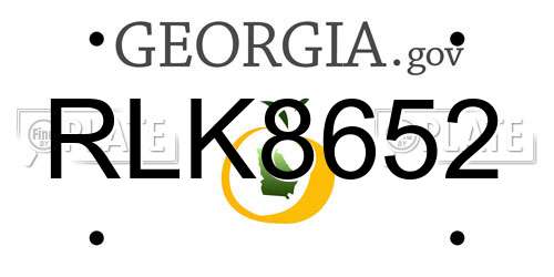 RLK8652 Georgia License Plate