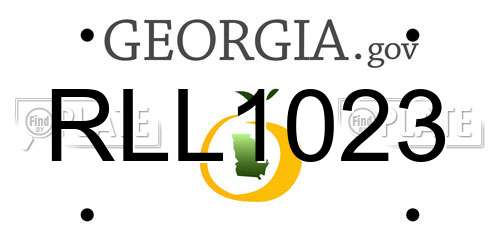 RLL1023 Georgia License Plate