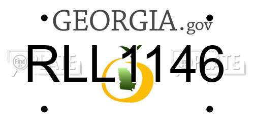 RLL1146 Georgia License Plate