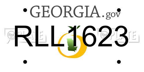 RLL1623 Georgia License Plate