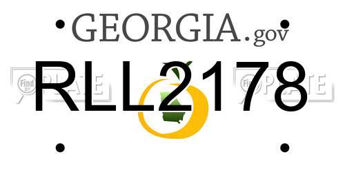 RLL2178 Georgia License Plate