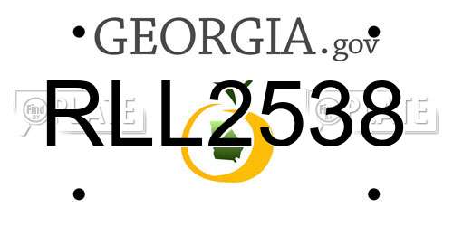 RLL2538 Georgia License Plate