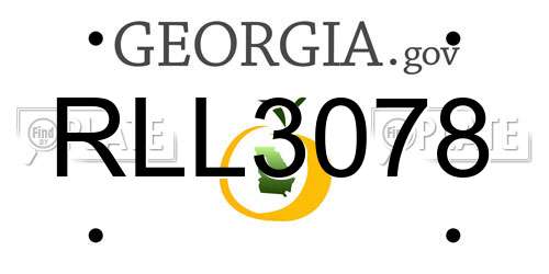 RLL3078 Georgia License Plate