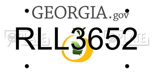 RLL3652 Georgia License Plate