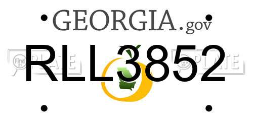 RLL3852 Georgia License Plate